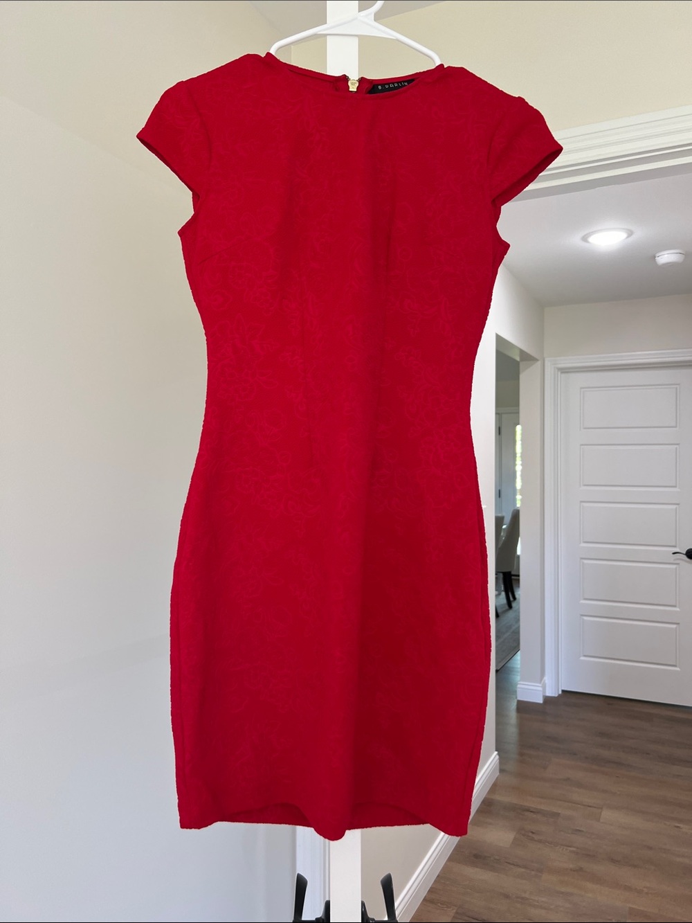B Darlin Red Cap-Sleeve Sheath Mini Dress